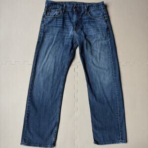 Levis Mens 569 Loose Straight Fit Blue Jeans Size 33x30 100% Cotton Roomy Modern